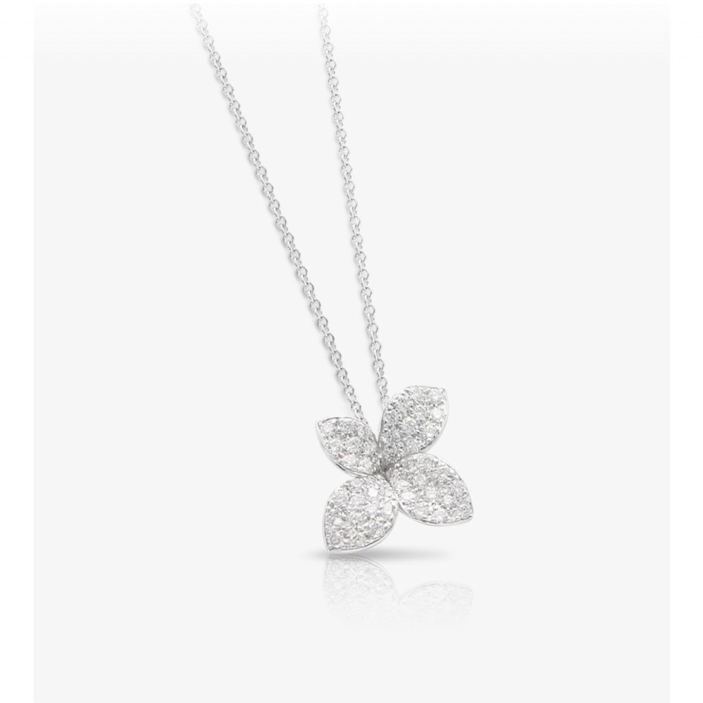 PETIT GARDEN NECKLACE
Necklace in 18k White Gold with Diamonds, Small Flower